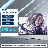 Pas cher prix 23.8 pouces 1080P résolution LCD PC moniteur de jeu 1K 60Hz IPS panneau LED moniteur d'ordinateur de bureau