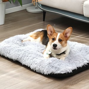 Coussin Classique Rectangulaire Moyen en Fausse Fourrure pour Animaux <span class=keywords><strong>de</strong></span> Compagnie, Motif Uni, Lavable, Housse <span class=keywords><strong>de</strong></span> Canapé-<span class=keywords><strong>Lit</strong></span> pour Voyage et Camping en Extérieur, Doux pour <span class=keywords><strong>Chien</strong></span> en Hiver - Product Image 1