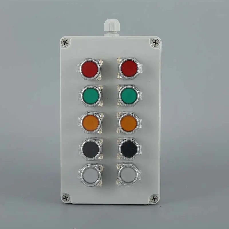 Boîtier de commande en plastique électrique étanche IP65 Boîte de commutateur à bouton-poussoir à 10 trous