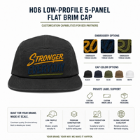 Gorra de 5 Paneles de Perfil Bajo con Visera Plana y Logotipo Bordado Personalizado para Minoristas de Ropa Deportiva