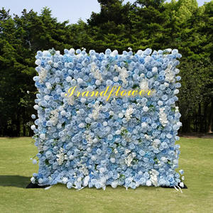 2025 Sıcak Fırsat 8*8 Feet Mavi İpek Yapay Çiçek Duvarı El Yapımı Yüksek Simülasyon Özelleştirilmiş Düğün Sevgililer Günü Noel - Product Image 1
