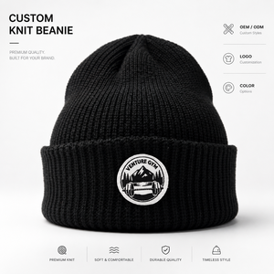Servicio de Logotipo Personalizado, Gorro de Punto con Parche de Cuero Bordado OEM, Gorro de Invierno al por Mayor de Fábrica, Alta Calidad, MOQ Bajo - Product Image 1