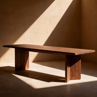 Ensemble de salle à manger de luxe en bois de noyer noir stable avec table à manger 6 places de luxe pour hôtel, appartement