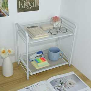 Étagère de comptoir en acier inoxydable à 2 niveaux du fabricant OEM Porte-ustensiles de cuisine polyvalent Porte-épices Chariots à îles de cuisine - Product Image 6