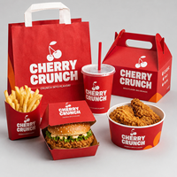 Boîte en papier jetable personnalisée avec logo OEM pour emballage alimentaire (burgers, poulet frit, frites) – Contenant à emporter pour restaurants en franchise – Direct Usine