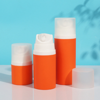 Flacon pompe airless en PP orange 50ml 100ml 150ml avec buse à bec de canard à large ouverture, distributeur de sérum et lotion sous vide, couleur personnalisée OEM ODM