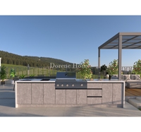 2025 Dorene Cuisine d'extérieur modulaire moderne avec armoires en aluminium, plaque chauffante intégrée, évier et gril pour le divertissement dans la cour