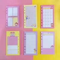 Classeur à spirale A6 A5, 10 pièces, sur la Page intérieure, papier journal, planificateur hebdomadaire à faire des feuilles ample, agenda, recharge de papier carnet de notes