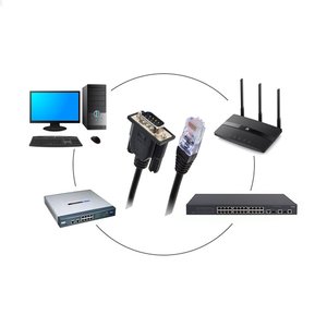 Cable coaxial de puerto serie RS232 DB9 de 9 pines, PVC negro, RJ45 8p8c, hembra, Cat5, consola LAN <span class=keywords><strong>Ethernet</strong></span>, par trenzado para Monitor - Product Image 3