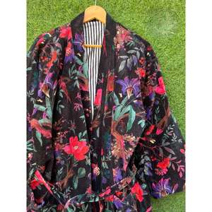 Ropa de dormir de la mejor calidad para mujer, bata de algodón hecha a mano, manga larga, reversible, de talla grande, ropa de noche, bata hecha a mano para - Product Image 2