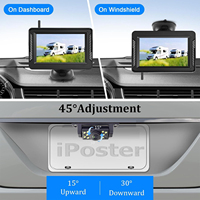 Moniteur de recul numérique sans fil avec écran IPS 5 pouces pour voiture, système d'aide au stationnement avec caméra de recul, vision nocturne, étanche pour camping-car