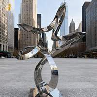 Sculpture abstraite en acier inoxydable de grande taille RELONG, statue d'art moderne pour l'extérieur, décoration à vendre