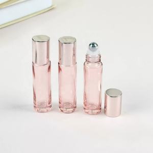 Flacon à bille <span class=keywords><strong>en</strong></span> <span class=keywords><strong>verre</strong></span> épais de 5 ml et 10 ml, couleur or rose, vide, pour parfum, huile essentielle, avec bille <span class=keywords><strong>en</strong></span> acier inoxydable - Product Image 2
