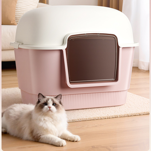 Bac à litière pour <span class=keywords><strong>chat</strong></span> entièrement fermé, <span class=keywords><strong>anti</strong></span>-odeurs, <span class=keywords><strong>anti</strong></span>-éclaboussures, extra large, pour les gros chats - Product Image 6