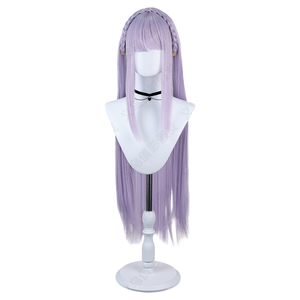 Emilia <span class=keywords><strong>Re</strong></span> <span class=keywords><strong>Zero</strong></span> Anime Cosplay Perruque Avec Rose Cheveux Net Synthétique Longue Droite Cheveux Synthétiques En Gros pour Costume Roleplay - Product Image 1