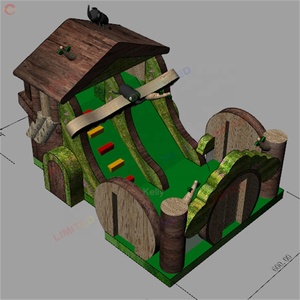 6x4.5mH Wooden Theme Inflatable Bouncer <strong>Slide</strong> Forest <strong>Animal</strong> Themed for Sale - Product Image 5