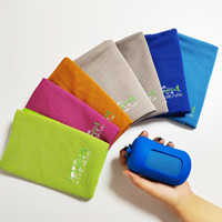 Serviette de sport rafraîchissante en microfibre Ice Cool, tricotée, légère, avec logo personnalisé, pour la gym, le yoga et les activités sportives