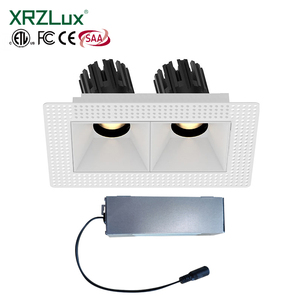 XRZLux 15W * 2 조정 가능한 트리밍 LED COB 다운 라이트 양방향 사각 매입형 LED 스포트라이트 ETL 실내 천장 조명 - Product Image 1