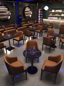 Nouveau Canapé de Bar KTV Personnalisé Banquette à Bord Arrondi avec Table en Plaque de Roche pour Restaurant - Product Image 6