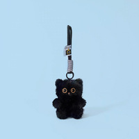 Uyeah OEM/ODM Porte-clés en peluche personnalisé en coton, jouet animal en peluche, mascotte chat, poupée, design personnalisé, peluches chat noir