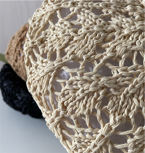Boina de paja transpirable con patrones de malla calada <span class=keywords><strong>para</strong></span> mujer, gorros elegantes de verano, <span class=keywords><strong>Crochet</strong></span> <span class=keywords><strong>a</strong></span> mano, estilo Retro, SA8632 - Product Image 6