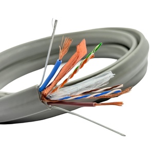 OFC Cat5e doble alambre de acero grúa elevador Cable PLANO 4 núcleos <span class=keywords><strong>cuadrado</strong></span> elevador viaje Cable cobre malla escudo OFC Cat5e - Product Image 4