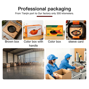 Casserole <span class=keywords><strong>rectangulaire</strong></span> en <span class=keywords><strong>fonte</strong></span> émaillée écologique HB Weining avec couvercle à bouton doré, compatible gaz et induction - Product Image 6