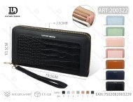 Portafoglio da donna Jd con chiusura a cerniera, motivo coccodrillo, in microfibra e similpelle, stile semplice - Product Image 1