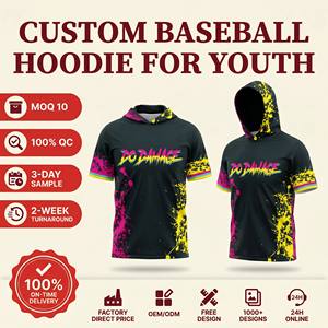 Maillot <span class=keywords><strong>de</strong></span> baseball personnalisé pour enfant, sweat à capuche à manches courtes pour jeune joueur, tenue <span class=keywords><strong>de</strong></span> sport et <span class=keywords><strong>de</strong></span> <span class=keywords><strong>gym</strong></span>, kit streetwear sublimé pour garçon - Product Image 1