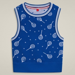 Conjuntos de Dos Piezas de Ropa Deportiva para Mujer, Tops sin Mangas para Yoga y Fitness al Aire Libre, y Faldas de Tenis Plisadas, con Impresión Personalizada - Product Image 5