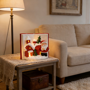 Luces Decorativas <span class=keywords><strong>de</strong></span> Escritorio con Forma <span class=keywords><strong>de</strong></span> Santa Claus y <span class=keywords><strong>Muñeco</strong></span> <span class=keywords><strong>de</strong></span> <span class=keywords><strong>Nieve</strong></span> Pintados en Terracota - Adornos Navideños <span class=keywords><strong>de</strong></span> Interior con Brillo LED - Product Image 5