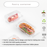 Contenitore per Alimenti Monouso in PET Riciclabile 9x5 Pollici con Design in Rilievo per Fette di Torta e Dessert