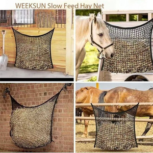 Red de heno de alta calidad, grande, 142x98cm, malla de alimentación lenta para caballos, ganado, ovejas, cabras, red de alimentación duradera de color negro. - Product Image 5
