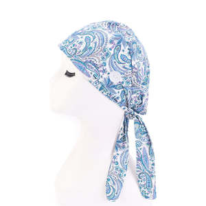 Durag en coton à motif paisley pour femmes YOMO avec bouton, bonnet en coton, bandeau de <span class=keywords><strong>moto</strong></span>, du doo do rag, accessoires pour cheveux HE-5051 - Product Image 2