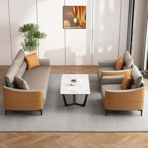 Juego de Sofás de Oficina de Piel Sintética de Último Diseño en Oferta, Sofá Seccional Rectangular Moderno de Estilo Chino para Uso en Hoteles - Product Image 3