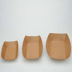 Bandeja de Papel para Comida Rápida en Forma de Barco, Plegable, para Llevar Papas Fritas Calientes, Bandejas de Papel Kraft para Comida, Bandeja de Papel para Aperitivos - Product Image 4