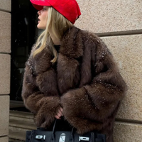 Manteau court décontracté basique en fausse fourrure pour femme, chaud pour l'hiver