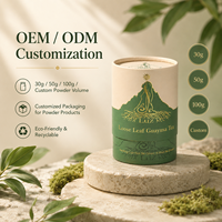 Tubo de Papel Kraft Reciclado, Biodegradable, de Grado Alimenticio, con Revestimiento de Lámina y Estampado en Caliente, para Envasado de Matcha en Polvo |