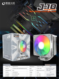 Enfriador de CPU para Juegos ZeroMaster T400 ARGB de 4 Pines con Rodamiento Fluido de Cobre y Aluminio, 4 Tubos de Calor, 1.8W, Conector de 4 Pines - Product Image 3