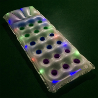 Lit flottant gonflable en PVC pour piscine, fête estivale, boîte de nuit, avec LED multicolores, capacité de 100 à 500 kg