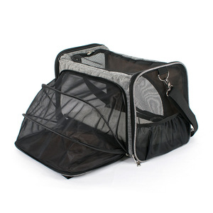 <b>Pet</b> <b>Carrier</b> Soft-Sided Mesh Zipper Closure Portable Expandable For Cats Outdoor Travel Car Use 10 Kg Max Weight - Product Image 5