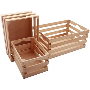 Cestas de almacenamiento de madera cuadradas de madera maciza con asa para cocina, sala de estar, almacenamiento de escritorio - Product Image 5