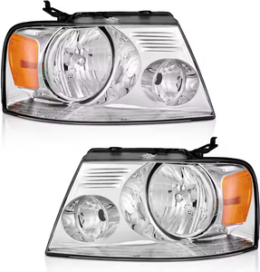 04-08 para Ford F150 y 06-08 <span class=keywords><strong>Lincoln</strong></span> Mark LT Auto faros 55W halógeno Euro lente transparente lámparas nueva condición negro - Product Image 1