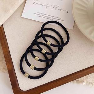 Bandeau pour queue de cheval femme, couleur café, automne-hiver, haut de gamme, motif géométrique visage souriant, effet Maillard, haute élasticité, anti-affaissement - Product Image 4