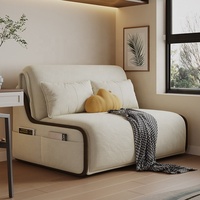Canapé-lit moderne en tissu, minimaliste, sans accoudoirs, convertible, multifonctionnel, avec poche de rangement latérale