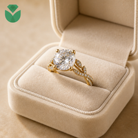 Bague de fiançailles classique pour femme en or jaune 14K 18K avec diamant de laboratoire taille brillant rond, certifié IGI D VVS
