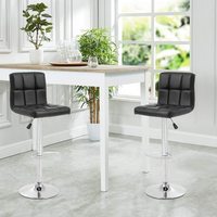 Tabourets de bar pivotants modernes en acier pour l'extérieur Chaises en cuir réglables avec siège en cuir haut pour la cuisine, le restaurant et le salon