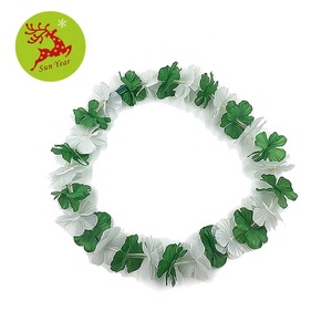 Collier lumineux LED clignotant en tissu artificiel, motif fleurs hawaïennes, pour la décoration de la Saint-<span class=keywords><strong>Patrick</strong></span> - Product Image 1