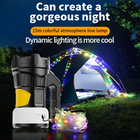 Lampe de camping télescopique Lanterne de camping Lampe de travail LED rechargeable avec support Lampe de poche portable pour randonnée Camping Pêche
