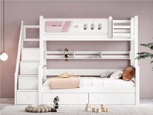 Cama Infantil Moderna Tipo Litera con Cajones y Escaleras, Madera Ecológica, Apta para Dormitorios y Apartamentos - Product Image 3